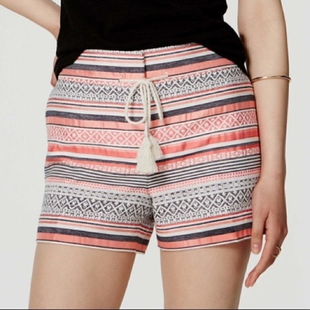 ANN Taylor Loft The Riviera Multicolor Aztec Boho Casual Shorts